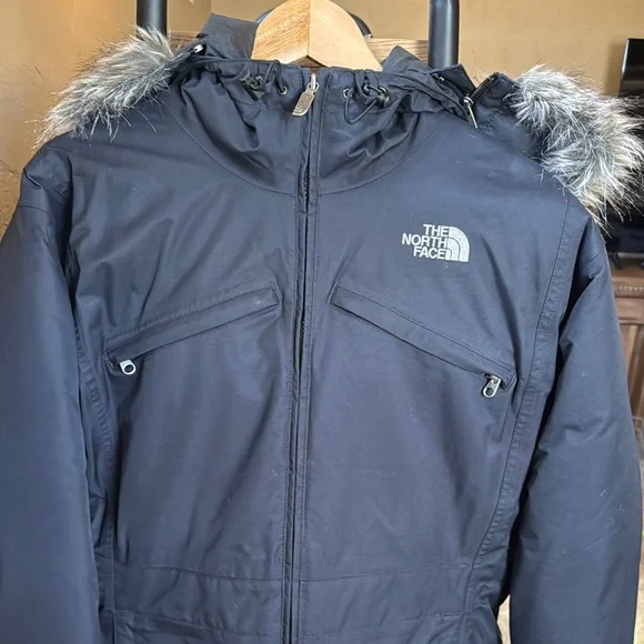 EUC The North Face Black Ski Jacket with Hood and Water-Resistant Shell XL - Picture 8 of 15